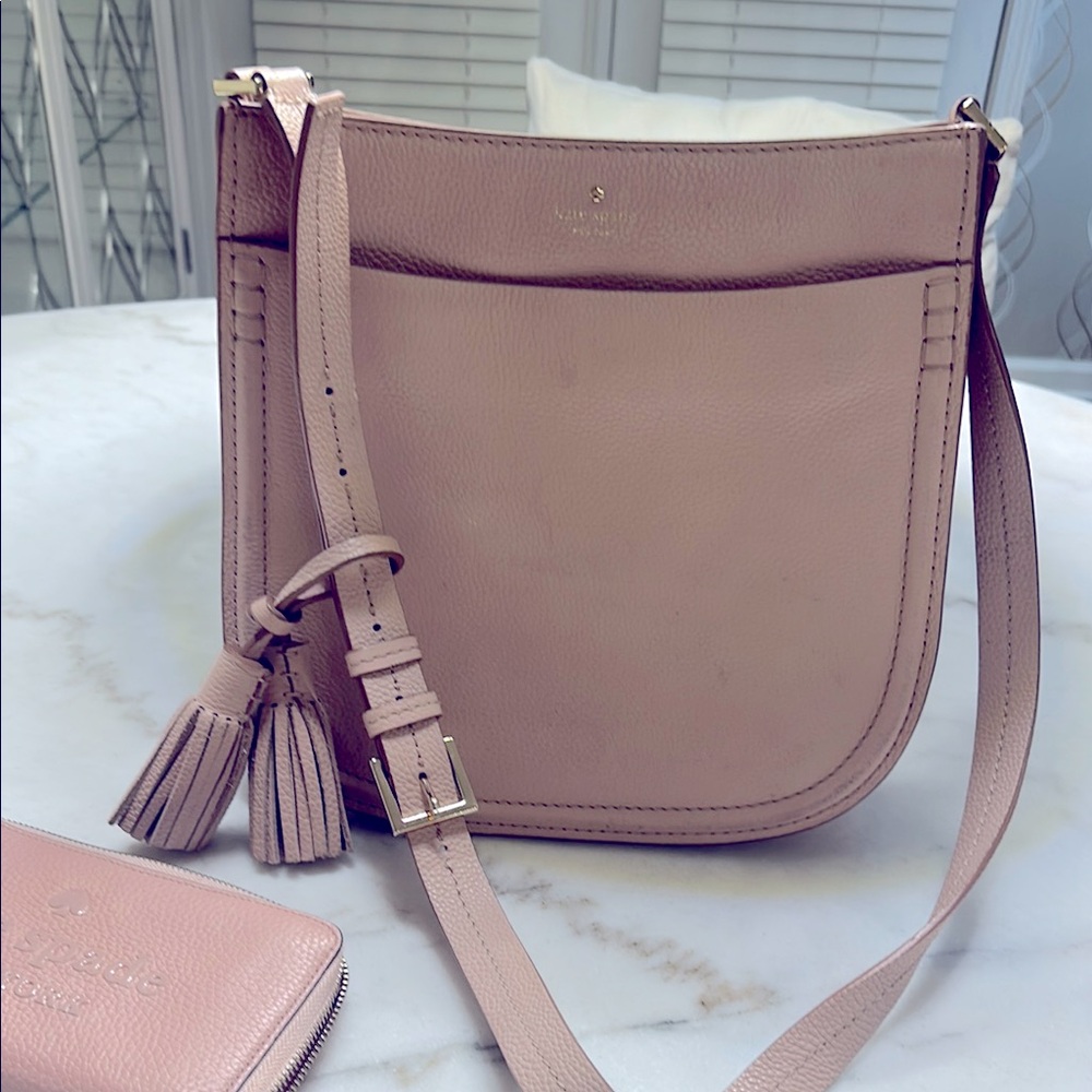Kate Spade Blush Crossbody Bag with Tassel also. Matching wallet new!